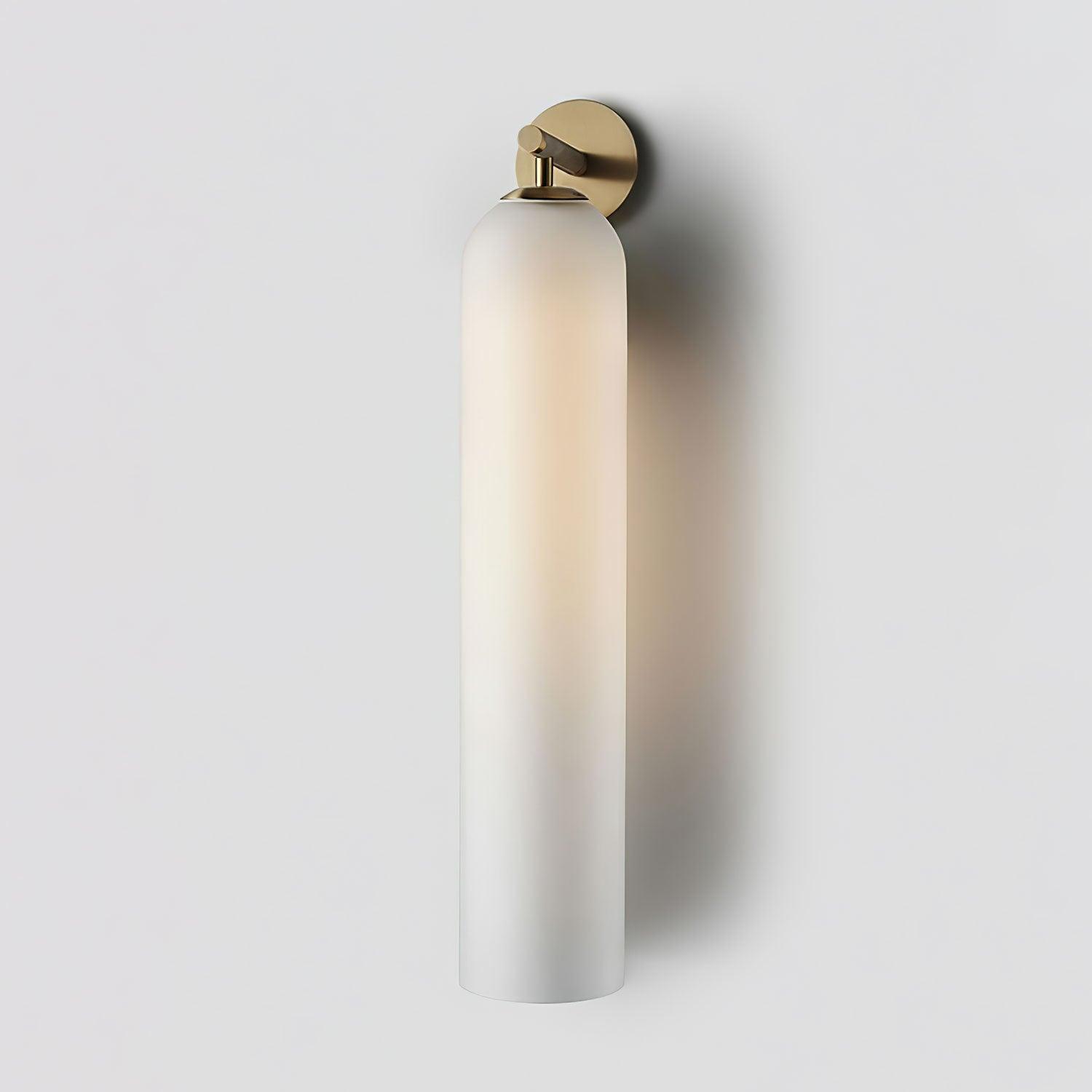 Avelin Cylinder Wall Sconce – Modern LED Frosted Glass Bathroom Vanity Vertical Lighting Fixture