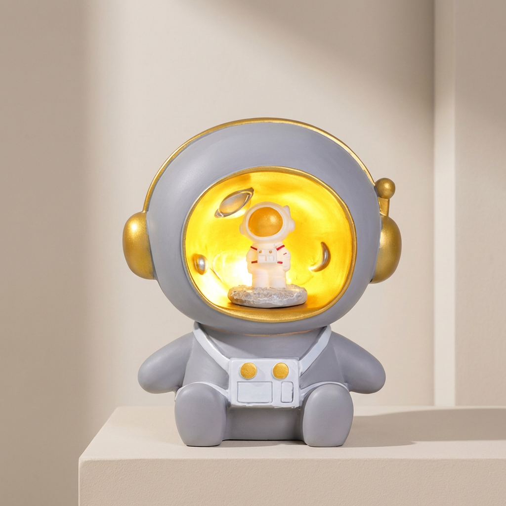 Cosmix Astronaut Night Light – Kids Piggy Bank LED Table Lamp Bedroom Decorative Lighting