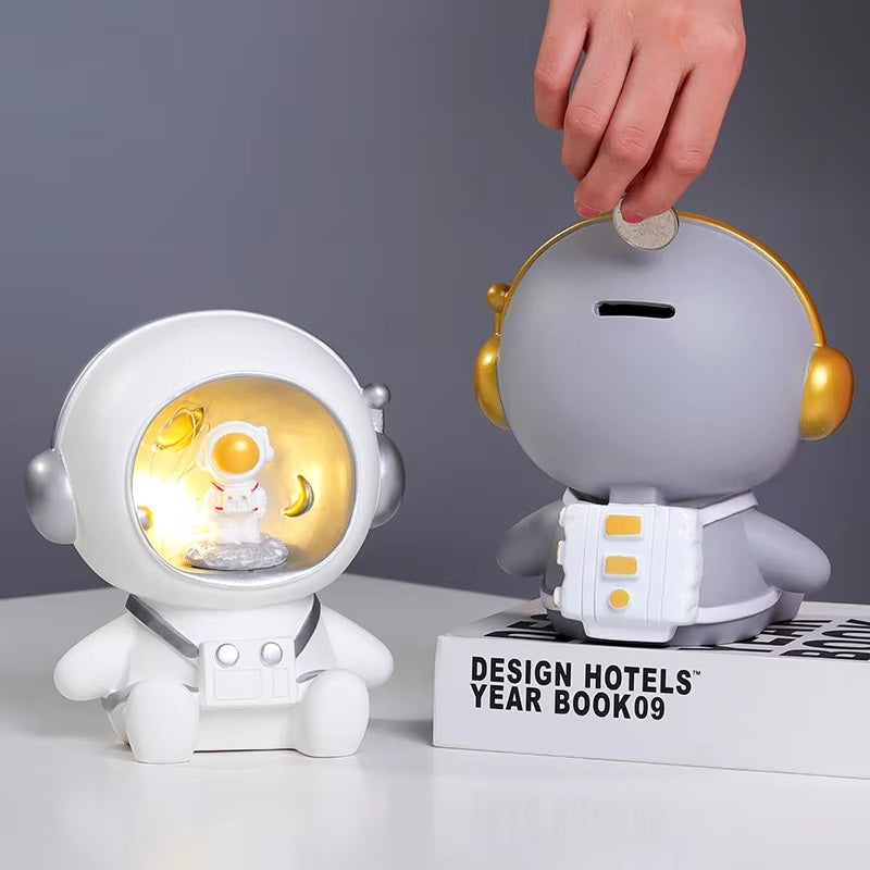 Cosmix Astronaut Night Light – Kids Piggy Bank LED Table Lamp Bedroom Decorative Lighting