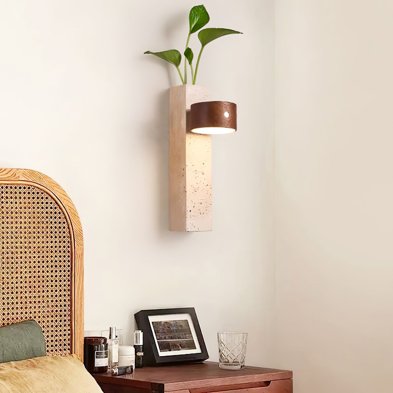 Strata Beam Stone Wall Lamp – Adjustable Rechargeable Modern Architectural Accent Light