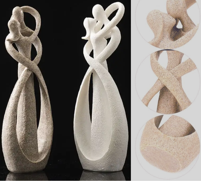 Entwine Embrace Sculpture – Abstract Couple Figurine Modern Home Decor Living Room Bedroom Mantel