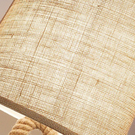 Rope Knot Table Lamp – Rustic Fabric Shade Coastal Accent Light