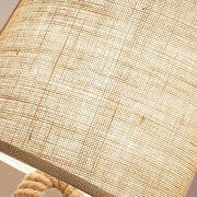 Rope Knot Table Lamp – Rustic Fabric Shade Coastal Accent Light