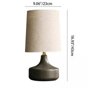 Ceramic Base Linen Shade Table Lamp – Modern Neutral Bedside Light