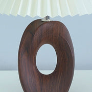 Wood Ring Pleated Shade Table Lamp – Warm Ambient Bedside Light
