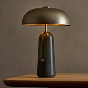 Stone Base Dome Table Lamp – Modern Ambient Bedside Light