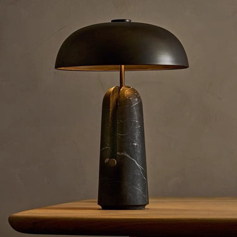 Stone Base Dome Table Lamp – Modern Ambient Bedside Light