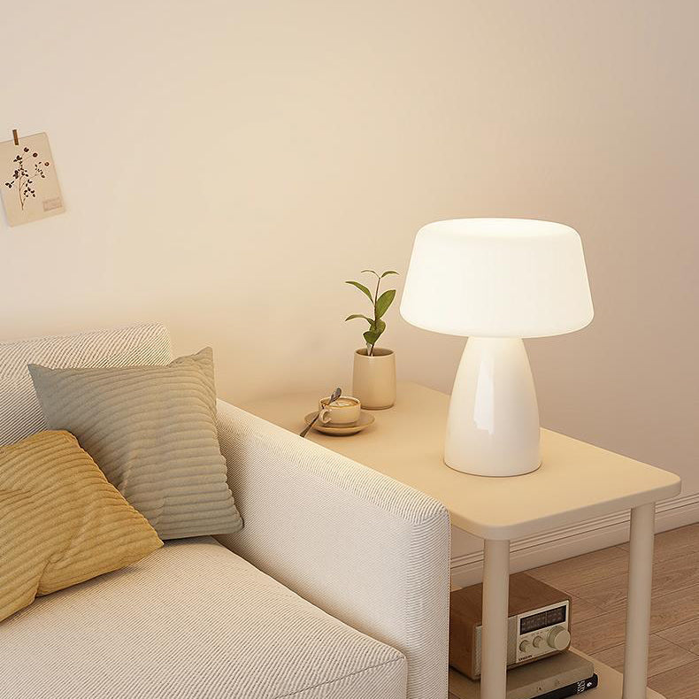 Glossy Ceramic Dome Table Lamp – Soft Warm Glow for Bedroom or Living Room