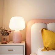 Glossy Ceramic Dome Table Lamp – Soft Warm Glow for Bedroom or Living Room