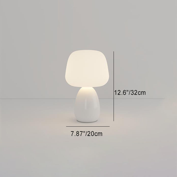 Glossy Ceramic Dome Table Lamp – Soft Warm Glow for Bedroom or Living Room