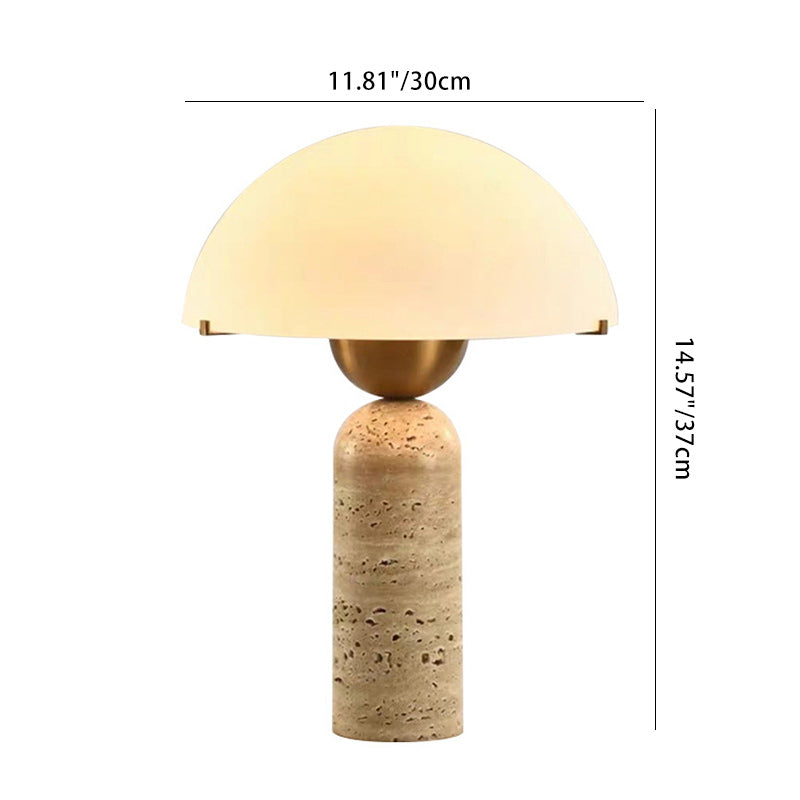 Travertine Dome Table Lamp – Modern Warm Ambient Bedside Light