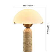 Travertine Dome Table Lamp – Modern Warm Ambient Bedside Light