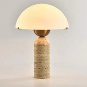 Travertine Dome Table Lamp – Modern Warm Ambient Bedside Light
