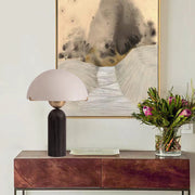 Travertine Dome Table Lamp – Modern Warm Ambient Bedside Light