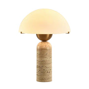 Travertine Dome Table Lamp – Modern Warm Ambient Bedside Light