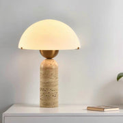 Travertine Dome Table Lamp – Modern Warm Ambient Bedside Light