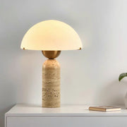 Travertine Dome Table Lamp – Modern Warm Ambient Bedside Light