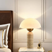 Travertine Dome Table Lamp – Modern Warm Ambient Bedside Light