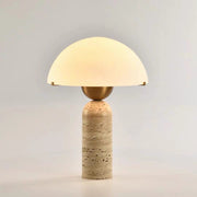 Travertine Dome Table Lamp – Modern Warm Ambient Bedside Light