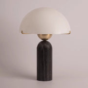 Travertine Dome Table Lamp – Modern Warm Ambient Bedside Light