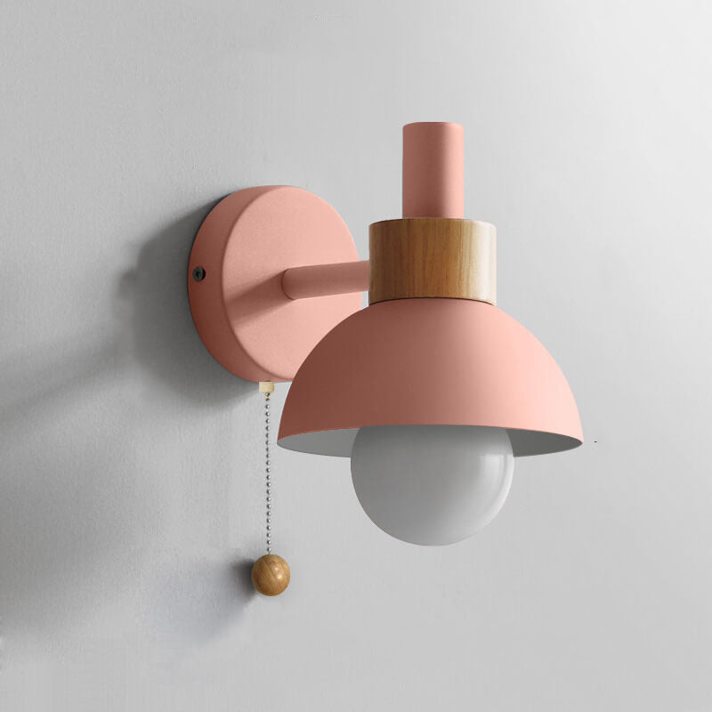 Nordic Wood Accent Wall Light – Scandinavian Minimalist LED Sconce