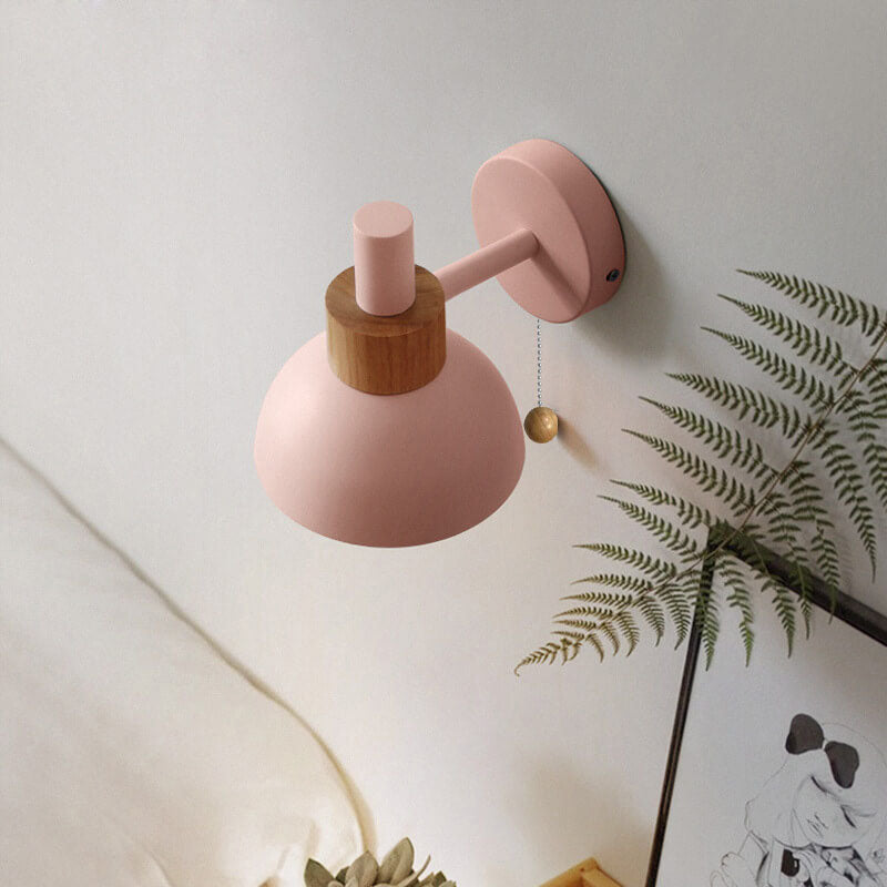 Nordic Wood Accent Wall Light – Scandinavian Minimalist LED Sconce