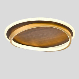 Walnut Grain Ring Ceiling Light – LED Flush Mount Fixture Walnut Grain Nordic Modern Interiors