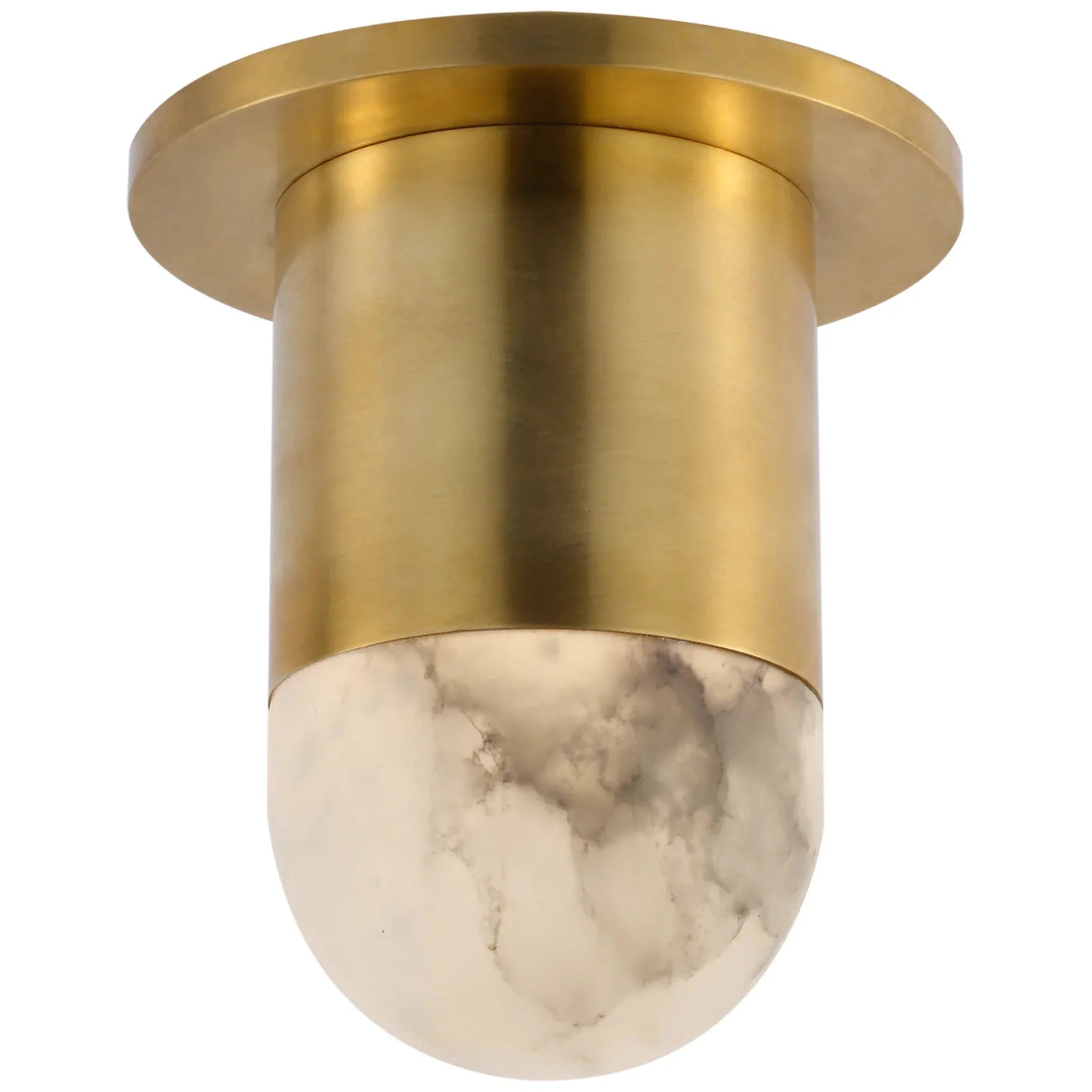 Calisto Flush Mount Ceiling Light – Alabaster Brass Decorative Lighting Fixture Living Room Bedroom Hallway