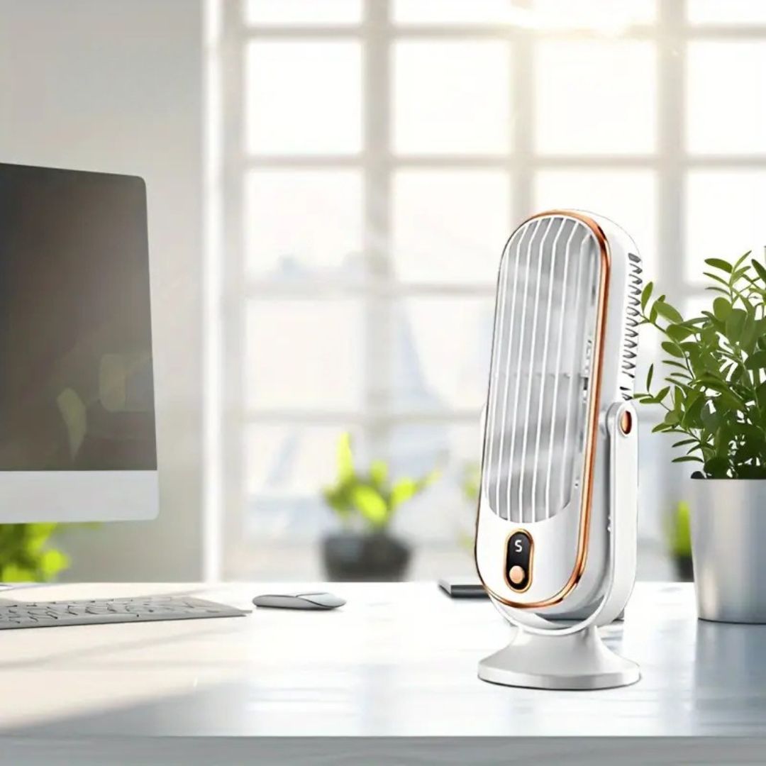 Briston Breeze Portable Fan – Rechargeable USB Desktop Table Fan Touch Control Quiet Cooling