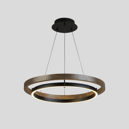 Oakring Halo Chandelier – Weathered Wood LED Ring Ceiling Lighting Fixture