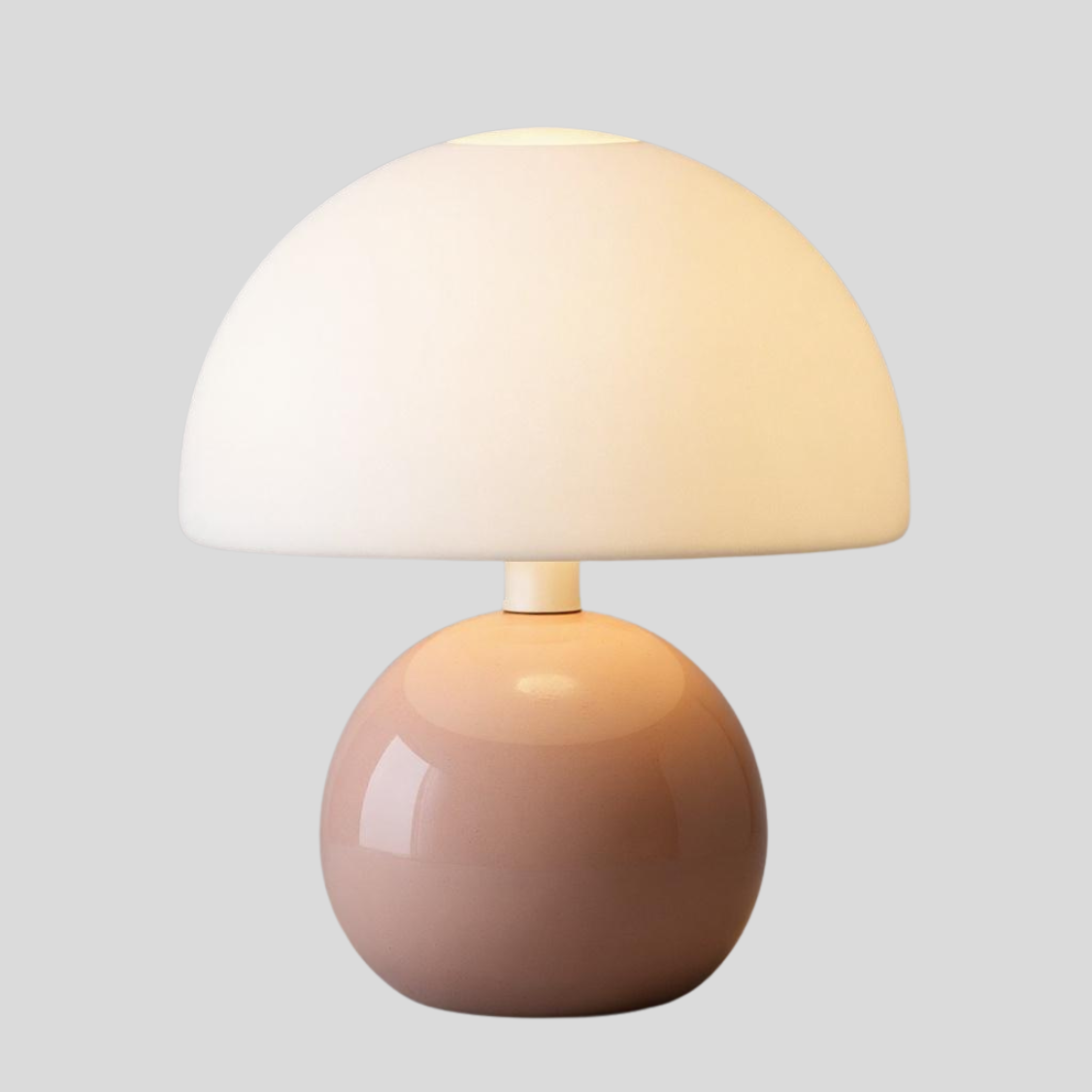 Glossy Ceramic Dome Table Lamp – Soft Warm Glow for Bedroom or Living Room