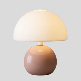 Glossy Ceramic Dome Table Lamp – Soft Warm Glow for Bedroom or Living Room