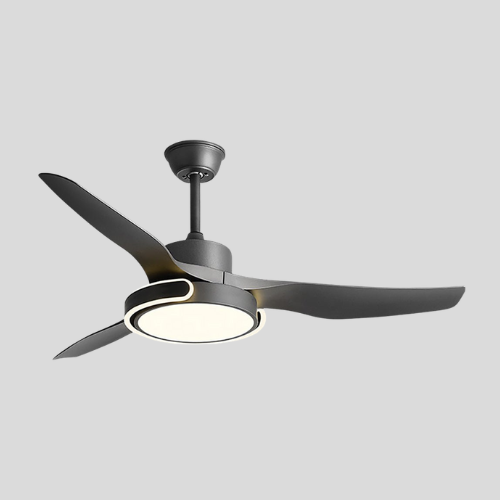 Velmora Smart Ceiling Fan Light – Modern LED Remote Control Dimmable Black Low Profile Fixture