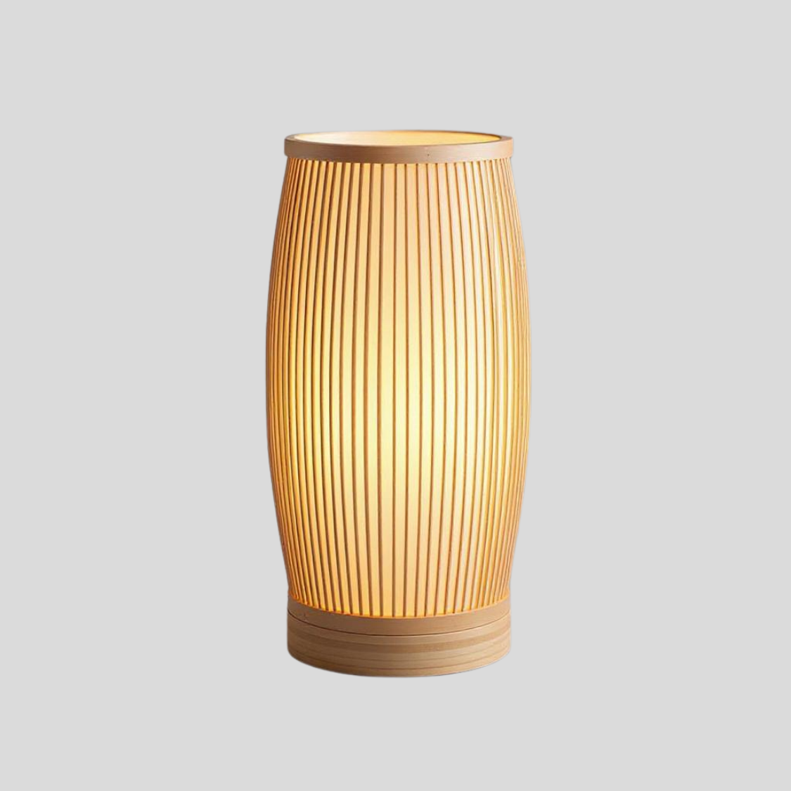 Bamboo Slatted Table Lamp – Japanese Lantern-Style Ambient Light