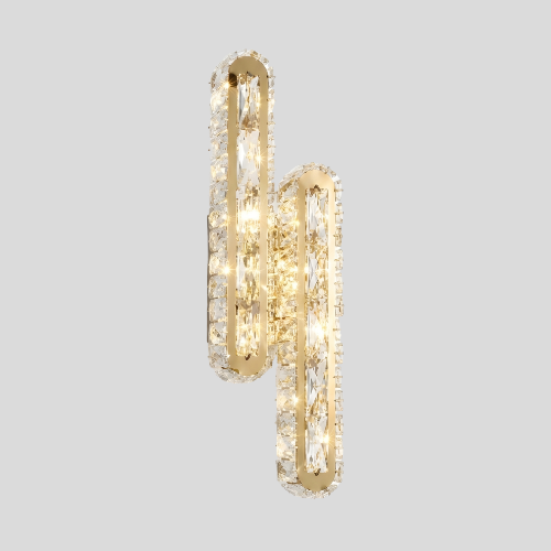 Celestique Dual Crystal Wall Lamp – Modern LED Bedroom Bedside Hallway Wall Sconce Fixture