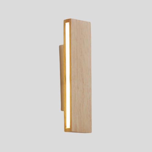 Natural Wood LED Wall Sconce – Minimalist Linear Accent Light