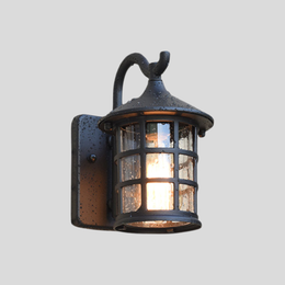 Harborside Nautical Outdoor Wall Lantern – Weathered Black Seeded Glass Porch Light Fixture