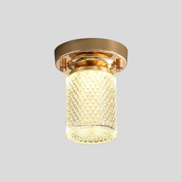 Orlena Crystal Flush Mount Ceiling Light – Modern Gold LED Hallway Entryway Fixture
