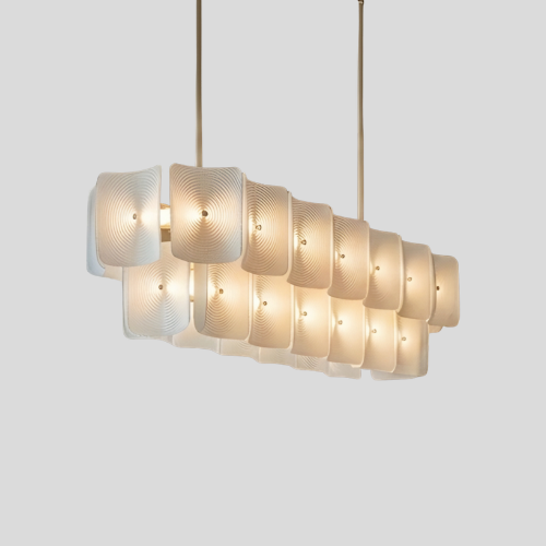Liora Sculpted Chandelier – Modern Acrylic Linear Dining Room Kitchen Island Pendant Light
