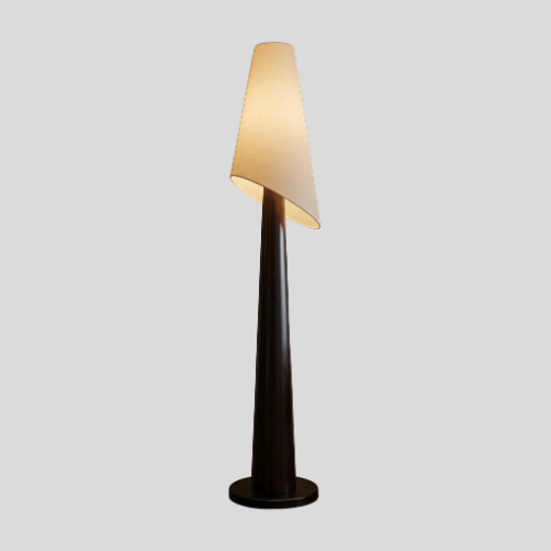 Solara Cone Floor Lamp – Modern Living Room Floor Lamp Bedroom Decorative Lighting Black Tapered Design