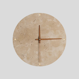 Travira Stone Wall Clock – Modern Travertine Minimalist Silent Decorative Clock