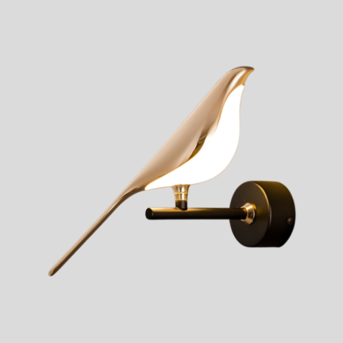 Gilded Magpie Sconce – Nordic Inspired Gold Finish Decorative Wall Light Living Room Hallway Accent