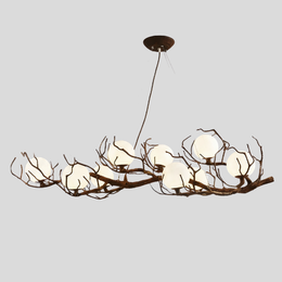 Sylvara Branch Chandelier – Rustic Tree Limb Globe Dining Room Ceiling Light Fixture