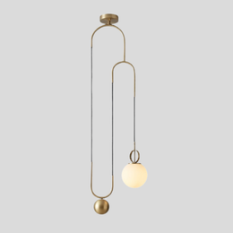 Caldex Arc Pendant Light – Modern Brass Ceiling Pendant Globe LED Decorative Lighting Living Room Bedroom