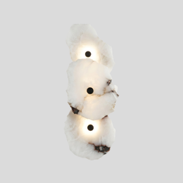 Alara Sculpted Stone Wall Lamp – Modern Marble Alabaster LED Wall Light Fixture