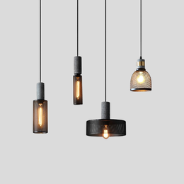 Straton Pendant Light – Industrial Black Smoked Glass Cylinder Hanging Ceiling Kitchen Island Dining Room