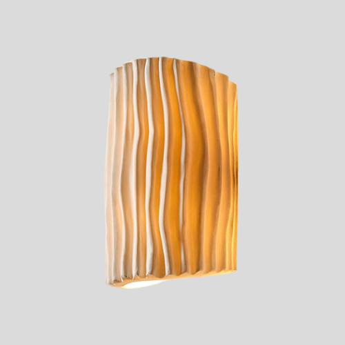 Textured Ceramic Wall Sconce Light – Modern Ripple Design LED Fixture