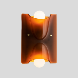 Ambrix Wave Wall Sconce – Amber Glass Modern Decorative Lighting Fixture Living Room Bedroom