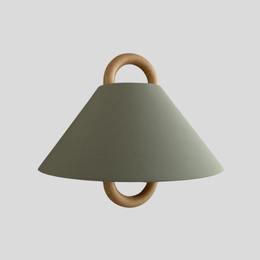 Nordic Loop Wall Lamp – Modern Wood Frame LED Fixture with Fabric Shade