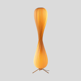 Elowen Sculptural Floor Lamp – Modern Wooden Spiral Ambient LED Living Room Statement Lighting
